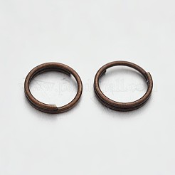 真鍮スプリットリング  ダブルループ丸カン  赤銅鉱  7x0.6mm  内径約6.4mm  約4760個/500g&nbsp;KK-E647-11R