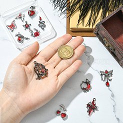 12 шт. 12 стиля готических подвесок из сплава со стразами&nbsp;FIND-CJ0004-81