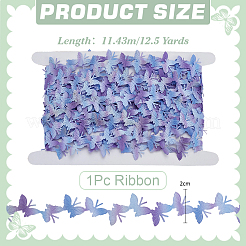 12.5 ярд полиэстеровых кружевных лент с бабочками&nbsp;SRIB-ME0001-24