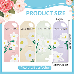 12 Stück 4 Farben Papier Einzelblumen-Displaykarten für den Lehrertag&nbsp;CON-BC0008-11