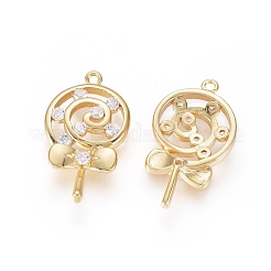 Латунные подвески ZIRC-L077-012G