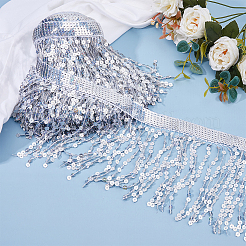 Отделка лентой с пайеткой и кисточкой длиной 10 м. OCOR-WH0078-162B