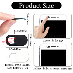 50 pz. 2 colori di coperture autoadesive per webcam in plastica ABS&nbsp;FIND-PS0001-02