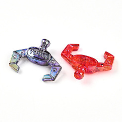 Прозрачные акриловые бусины с УФ-покрытием&nbsp;OACR-T028-35-1