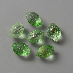ガラスチャーム  模造果物  レモン  ライムグリーン  14x10x8mm  穴：1.2mm&nbsp;GLAA-TAC0008-07B
