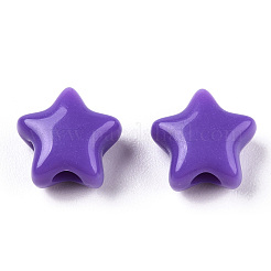 不透明なアクリルビーズ  スター  青紫色  9x9.5x5.5mm  穴：2.5mm  約2050個/500g&nbsp;MACR-T047-01-05