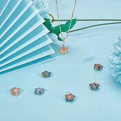 40 шт. 2-х цветные подвески из гальванического стекла с проволочной обмоткой&nbsp;FIND-FH0005-50