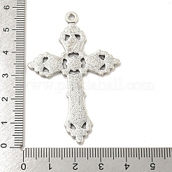 チベット風合金ビッグサイズペンダントトップ  十字形のチャーム  アンティークシルバー  56.5x36.5x1.5mm  穴：2.5mm&nbsp;TIBE-L013-02AS-02