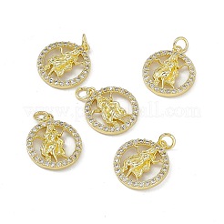 Vrais pendentifs en laiton plaqué 18k or véritable micro pavé zircone cubique clair&nbsp;KK-E068-VB409-6