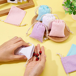 12 шт. 4-х цветные прямоугольные тканевые упаковочные мешочки ABAG-TA0001-78