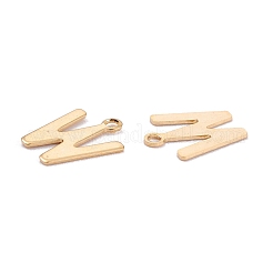 ステンレススチールチャーム201個  アルファベット  18KGP本金メッキ  文字.w  12x10.1x0.6mm  穴：1.4mm&nbsp;STAS-C021-06G-W
