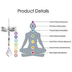 Pendenti in cristallo catene da tirare a forma di ventaglio chakra pendenti pendenti&nbsp;AJEW-WH0021-30C