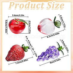 4 шт. 4 стиля лэмпворк ручной работы для украшения фруктов&nbsp;DJEW-DR0001-16