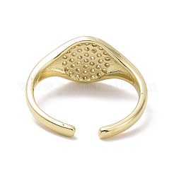 Прозрачное кубическое циркониевое плоское круглое открытое кольцо-манжета RJEW-P032-39G