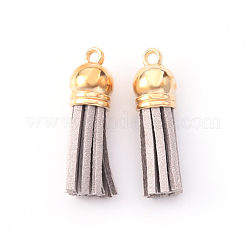 Décorations de pendentif pompon en daim&nbsp;X-FIND-R095-008LG