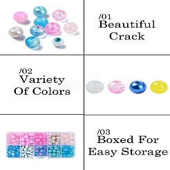 10 стиль окраски распылением и запекания окрашенных стеклянных бусин&nbsp;GLAA-YW0003-57