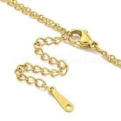 Ионное покрытие (ip) 201 нержавеющая сталь и синтетический малахит двухслойные ожерелья NJEW-K270-17G