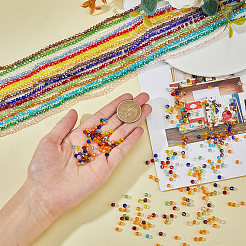 16 нити 16-цветные гальванизированные стеклянные бусины EGLA-FH0001-22