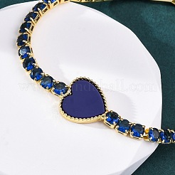 Messing-Gliederkettenarmbänder mit Mikropflaster und Zirkonia für Damen&nbsp;BJEW-K273-01G