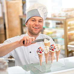 Акриловые подставки с 4 отверстием для мороженого в вафельном рожке&nbsp;ODIS-WH0043-192