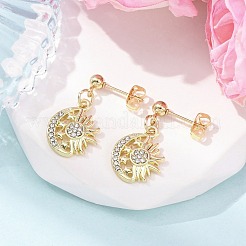 Серьги-гвоздики из сплава с кристаллами и стразами EJEW-JE06657-01