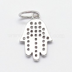 Cz латунь микро pave кубический zirconia hamsa рука / рука fatima / рука miriam charms ZIRC-L018-03