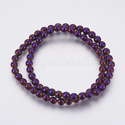 Electroplate non magnetici ematite sintetico fili di perline&nbsp;G-F585-C03-6mm