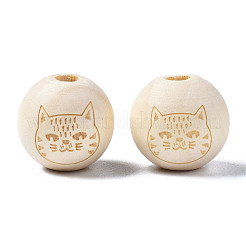 Perles européennes en bois naturel non fini&nbsp;WOOD-S045-152