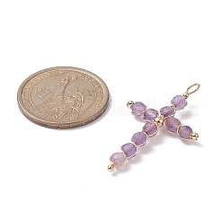 Круглые подвески из медной проволоки с огранкой из натуральных смешанных камней PALLOY-JF02069