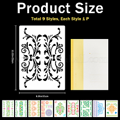 Mandala fleur animal de compagnie en plastique évider dessin peinture pochoirs modèles ensembles&nbsp;DIY-WH0028-67