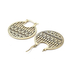 Серьги-кольца из полой круглой стали 304 для женщин&nbsp;LS-EJEW-R156-10G