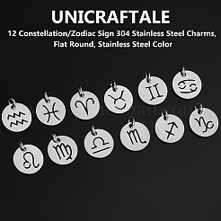 12 подвеска в виде созвездия/знака зодиака из нержавеющей стали 304 STAS-UN0003-19P