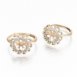 Регулируемые настройки кольца на палец из латуни с микрокубическим цирконием KK-T062-64G-NF