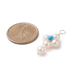 Подвески из синтетической бирюзовой медной проволоки PALLOY-JF01962-02