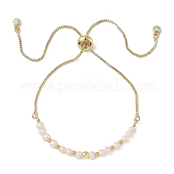 Verstellbare Armbänder mit Schiebeverschluss aus natürlichen Süßwasserzuchtperlen&nbsp;BJEW-JB13692