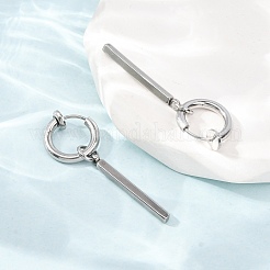 女性用201ステンレススチール製フープピアス  スティック  304ステンレスピン付き  ステンレス鋼色  35x12mm&nbsp;SA-CBA8B85-16P