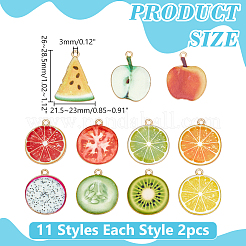 22 шт. 11 стиля подвески из цинкового сплава с эмалью&nbsp;FIND-WR0012-13