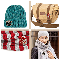 4 шт. 2-цветная брошь-булавка в виде цветка со стразами JEWB-HY0001-08