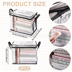 Bolsas de plástico PVC transparente de gran capacidad con cremallera y asa para guardar libros.&nbsp;ABAG-WH0040-60A
