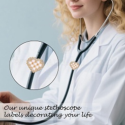 12 pendentif stéthoscope décoratif en alliage et résine émaillée en forme de fleur&nbsp;HJEW-SW00237