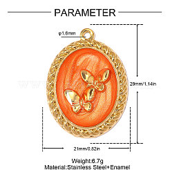 304 Edelstahl-Emaille-Anhänger&nbsp;STAS-OY014-09G