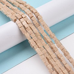 Chapelets de perles en bois pétrifié naturel&nbsp;G-F631-K22