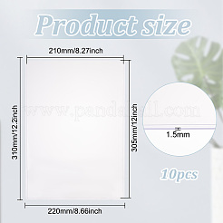 A4 PVC プラスチック ID ネームカード ホルダー  キーカードタグホルダー  長方形  垂直  透明  310x220x1.5mm  内径：305x210mm&nbsp;AJEW-WH0083-70D
