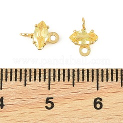 Dijes de conector de ojo de caballo con circonita cúbica pavé de latón&nbsp;KK-P347-03G-02
