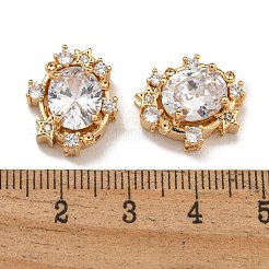 Латунные микро проложить кубического циркония бусы KK-U037-02G-01