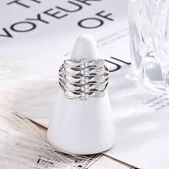 Кольца-манжеты из латуни с микропаве RJEW-G337-34P