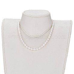 Колье из натурального культивированного пресноводного жемчуга с бисером NJEW-JN03100