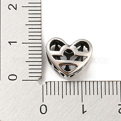 316サージカルステンレススチール中空ビーズ  十二星座の心  天秤座  天秤座  10x12x6.5mm  穴：4mm&nbsp;STAS-Q304-01K-AS