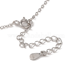 Collane in argento sterling placcato rodio con micro pavé di zirconi cubici trasparenti&nbsp;NJEW-C058-01P