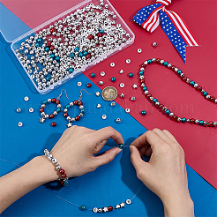 250 шт. 3-цветные бусины из АБС-пластика с УФ-покрытием&nbsp;CCB-PH0001-27